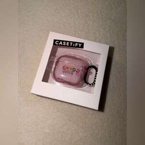Casetify Good Vibes Pink AirPods 4 Earbuds Impact Case